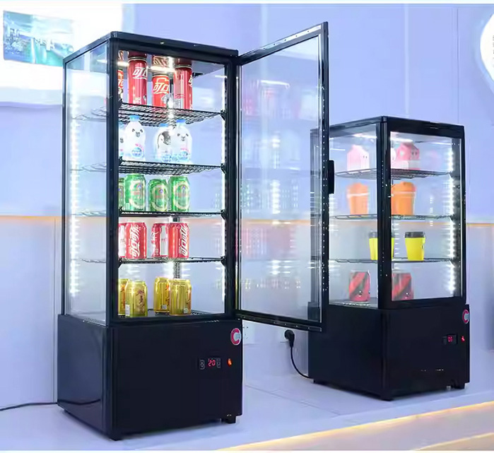 commercial 4 sided glass refrigerator